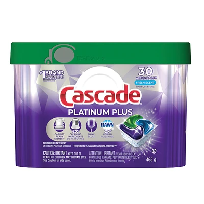 Cascade Platinum Plus Fresh Dishwasher Detergent - 30's