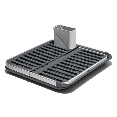 OXO Softworks Stainless Steel Fold Flat Dish Rack - Grey