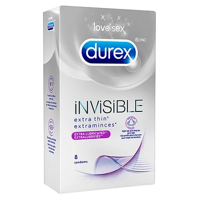 Durex Invisible Extra Thin Condoms - Extra Smooth - 8s