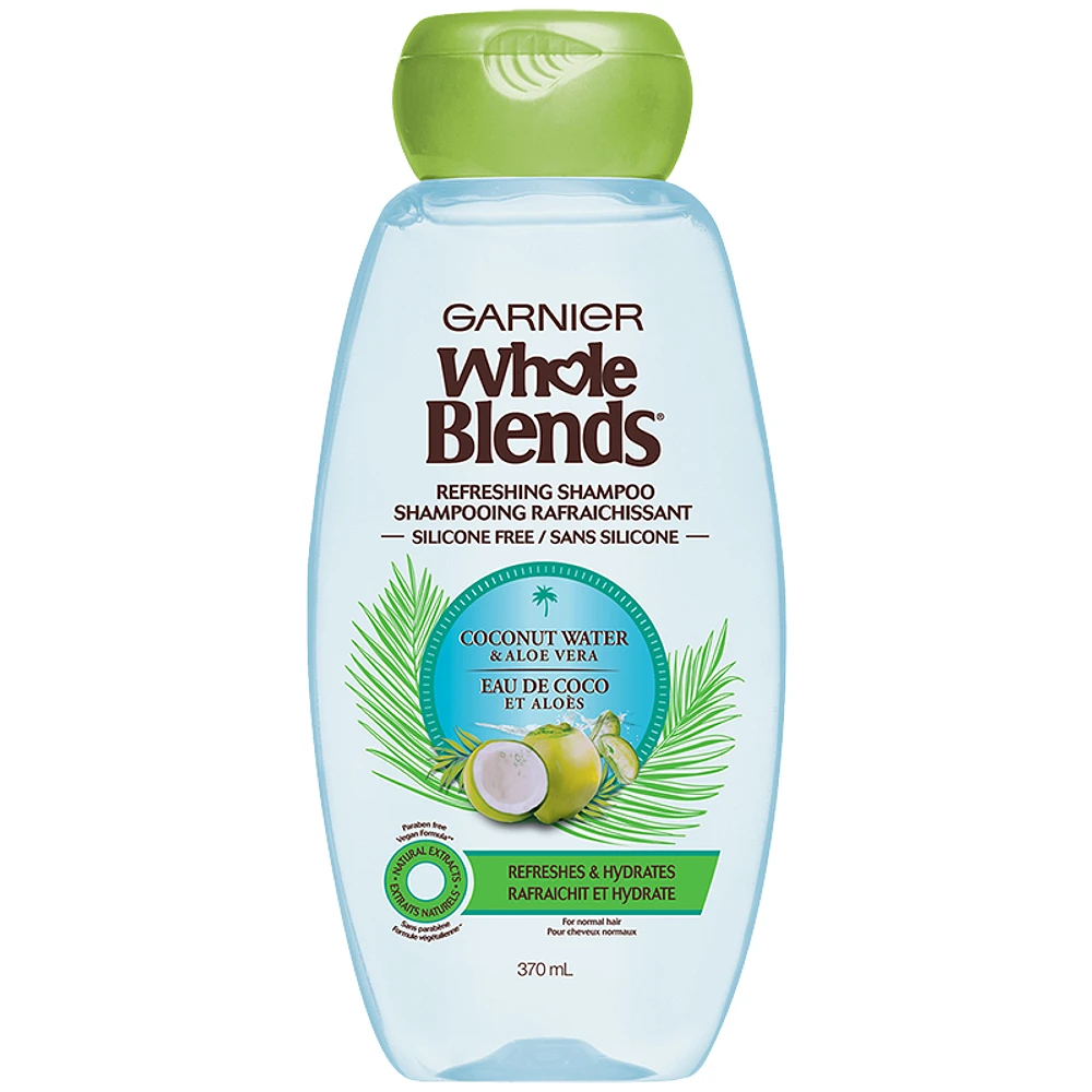 Garnier Whole Blends Refreshing Shampoo - Coconut Water and Aloe Vera - 370ml