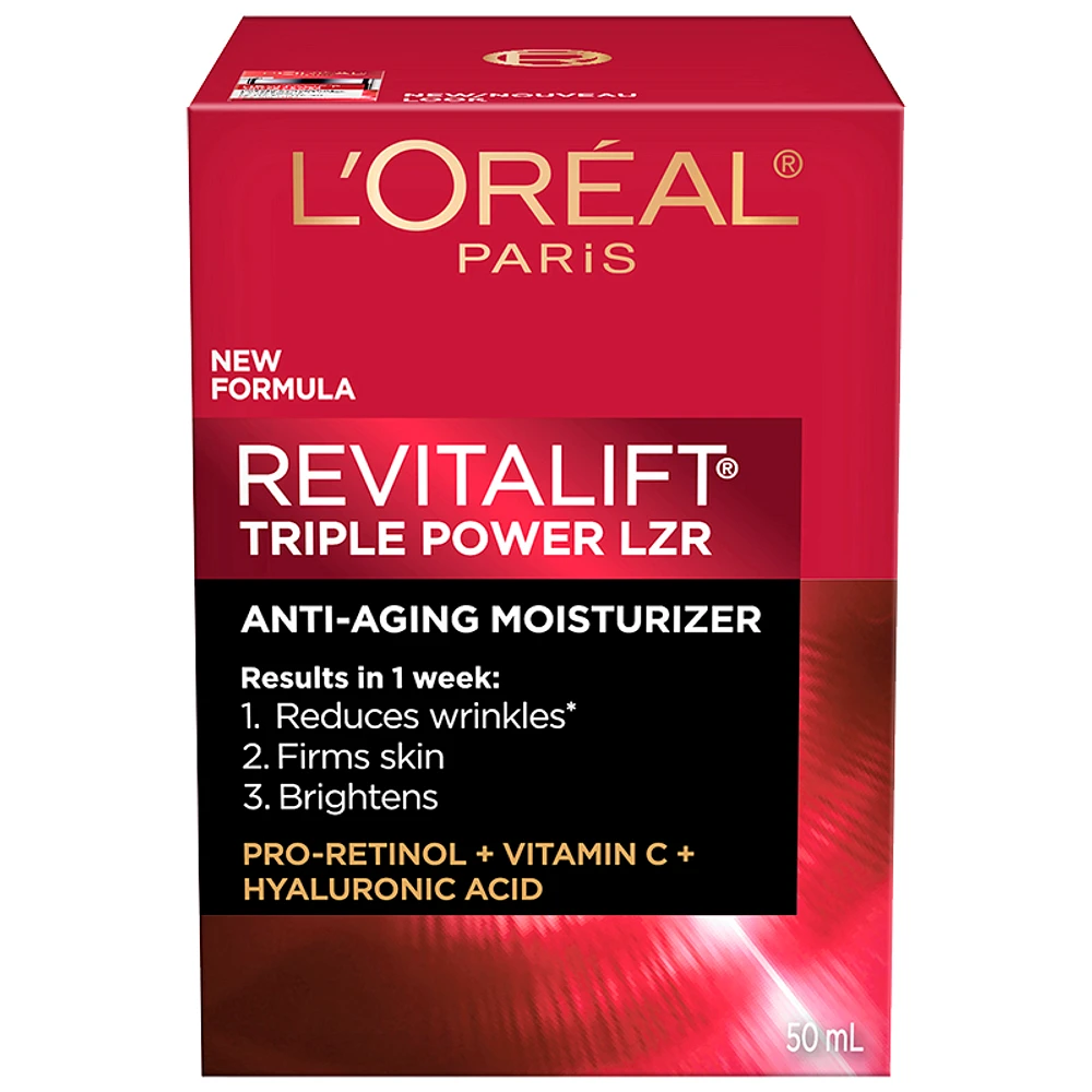 L'Oreal Revitalift Triple Power LZR Anti-Aging Moisturizer with Retinol and Hyaluronic Acid - 50ml