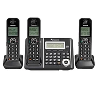 Panasonic DECT 6.0 3-Handset Dual Keypad with Cordless Answering System - Black - KXTGF343CB