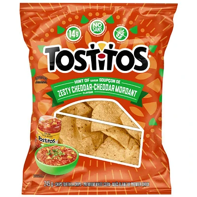 Tostitos Hint of Zesty Cheddar Flavour Tortilla Chips - 245g