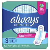Always Ultra Thin Pads - Extra Long Super - Size 3 - 52s