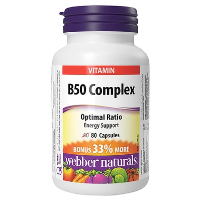 Webber Naturals B50 Complex Capsules - 80's