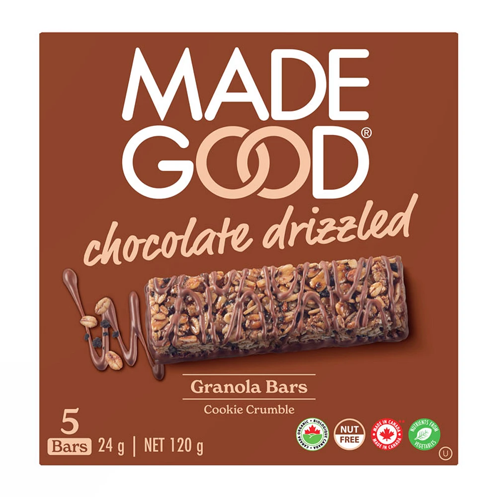 Made Good Chocolate Drizzled Granola Bar - Cookie Crumble - 120g/5pk