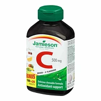 Jamieson Chewable Vitamin C 500 mg - Mixed 3 Flavours - 100's