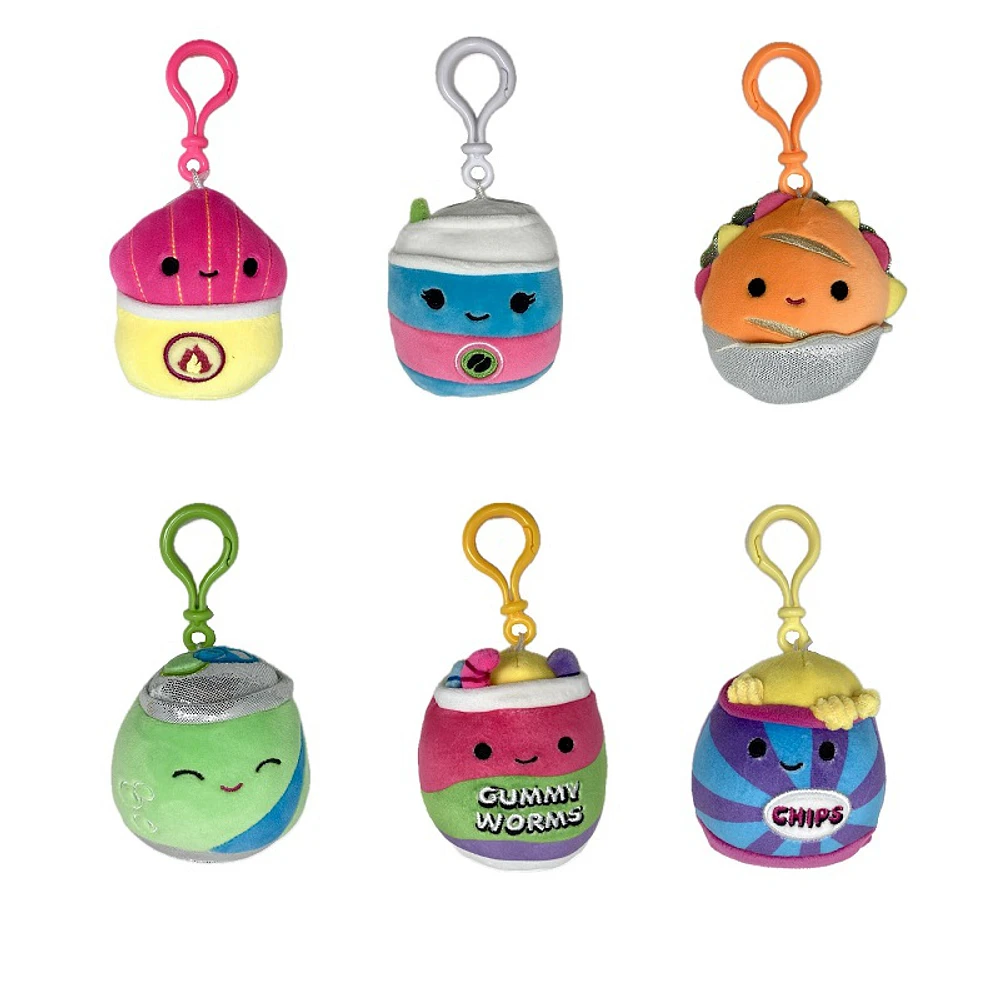 Squishmallows Clips Stuffed Neon Junk Food Plush Toys - Assorted - 3.5 Inch