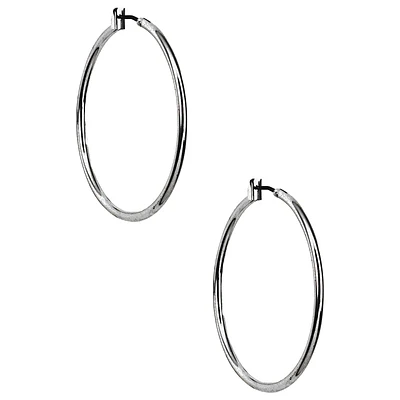 Anne Klein Stainless Steel Hoop Earrings - Silver