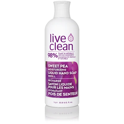 Live Clean Sweet Pea Moisturizing Liquid Hand Soap Refill - 1L