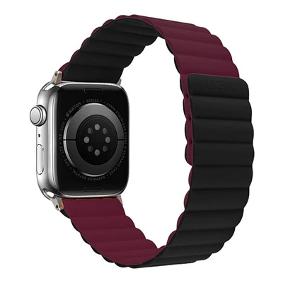 LOGiiX Vibrance Link Strap for Apple Watch - 38/40/41mm - Black/Burgundy