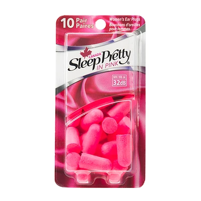Sleep Pretty In Pink Women's Ear Plugs - 10 Pair