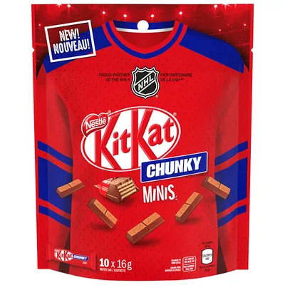 NESTLE KitKat Chunky Minis Chocolate Bars - Original - 10 x 16g
