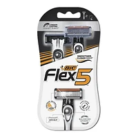 BIC Flex 5 Men's Disposable Razors - Black/Silver - 2's