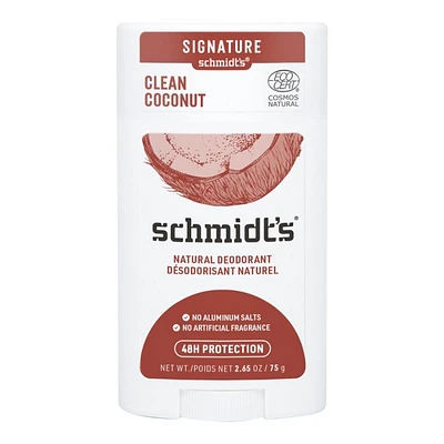 Schmidt's Natural Deodorant Stick - Clean Coconut - 75g