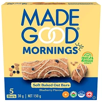 MadeGood Mornings Soft Baked Oat Bars - Blueberry - 5x30g