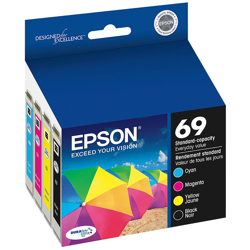 Epson 69 Durabrite Ultra Ink 69 Standard-Capacity Ink Cartridge - Colour Multi-pack - T069120-BCS