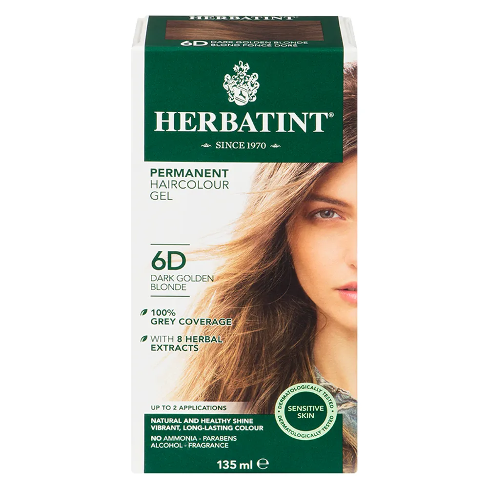 Herbatint Permanent Herbal Haircolour Gel - 6D Dark Golden Blonde