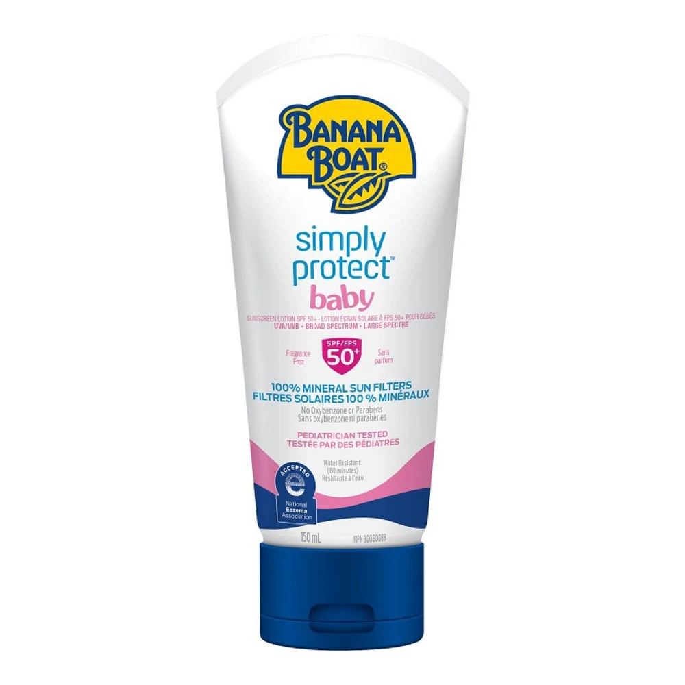 Banana Boat Simply Protect Baby Mineral Sunscreen Lotion - SPF 50+ - 150ml