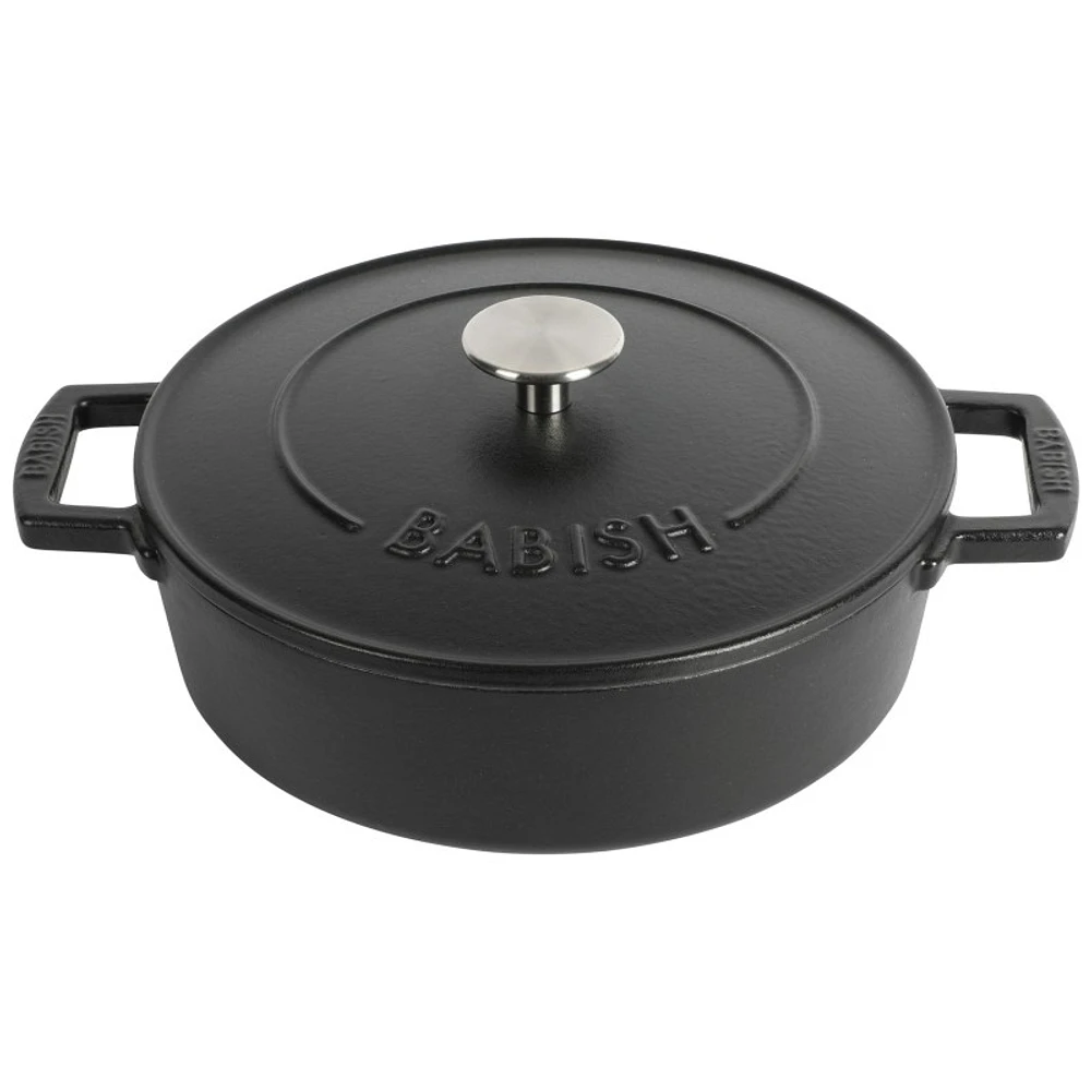 Babish Braiser Cast Iron - 3qt - Black