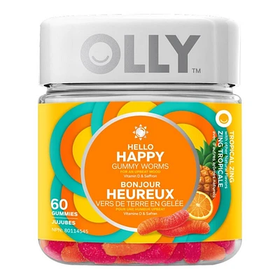 Olly Hello Happy Tropical Zing Herbal Supplement With Vitamin - 60s
