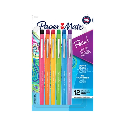 Paper Mate Flair Felt Tip Pen Set - 0.7mm - 12pk