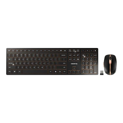 CHERRY DW 9100 SLIM Wireless Keyboard and Mouse Set - Black/Bronze - JD-9100US-2