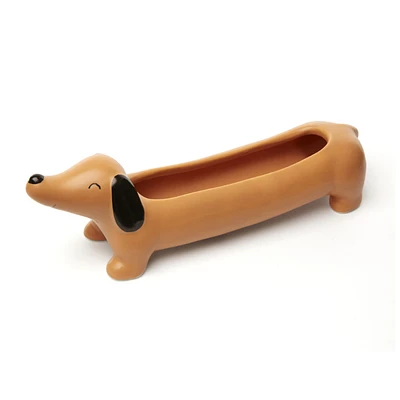 Kikkerland Daisy the Dachshund Ceramic Planter