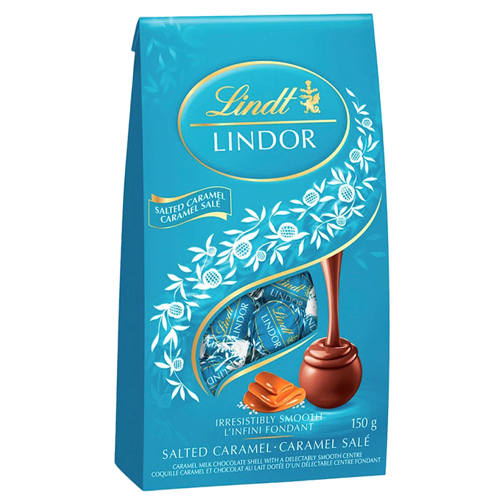 Lindt LINDOR Milk Chocolates - Salted Caramel - 150g Bag