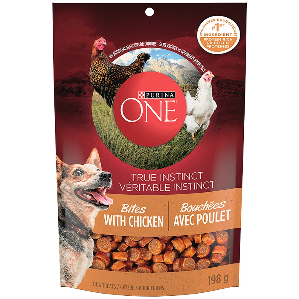 Purina One True Instinct Bites Dog Treats - Chicken - 198g