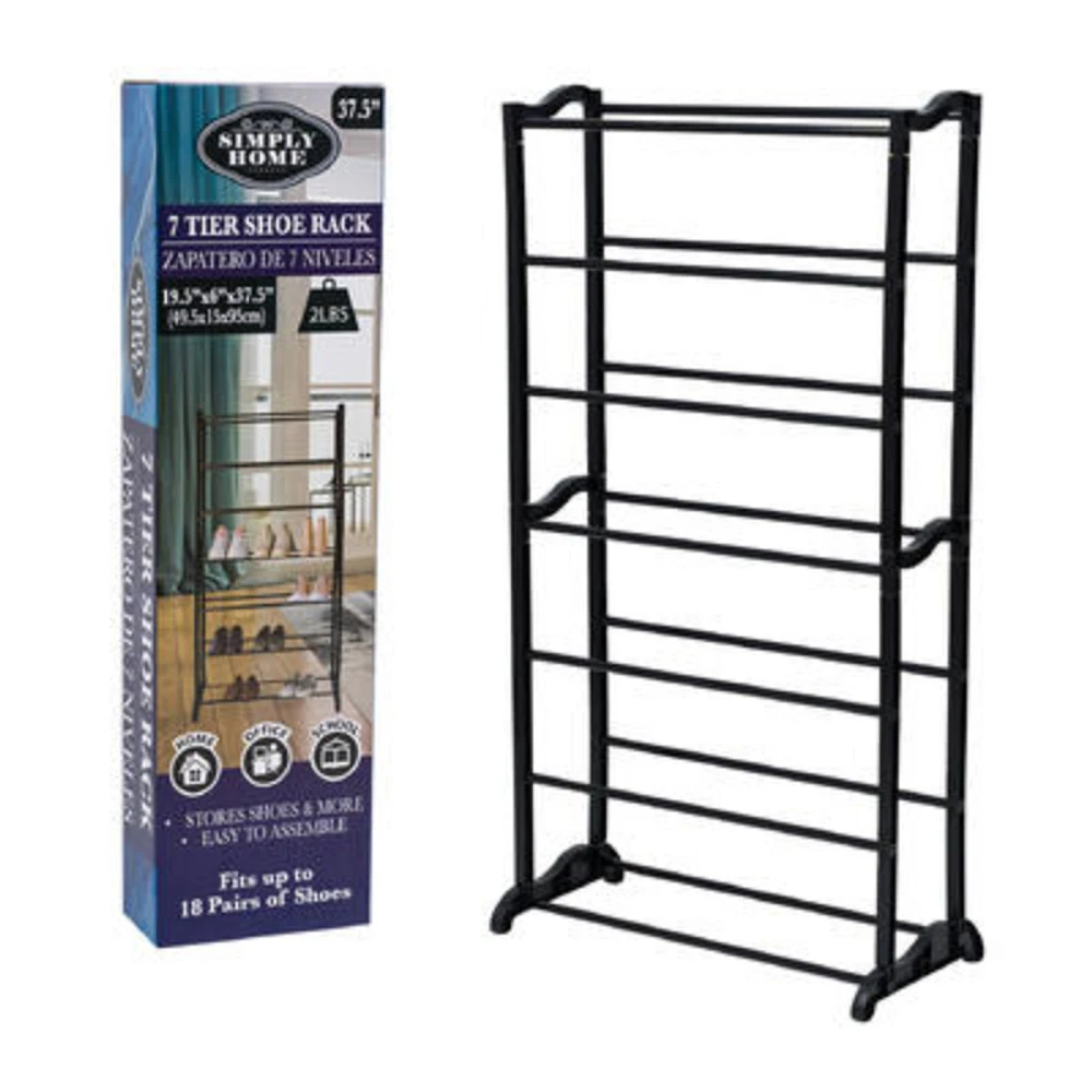 Simply Home 7-Tier Shoe Rack Organization - Black