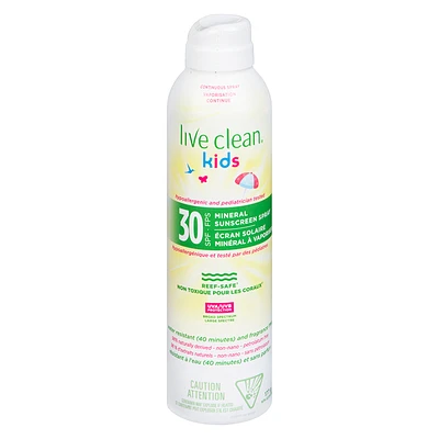 Live Clean Kids Mineral Sunscreen Spray - SPF 30 - 117g