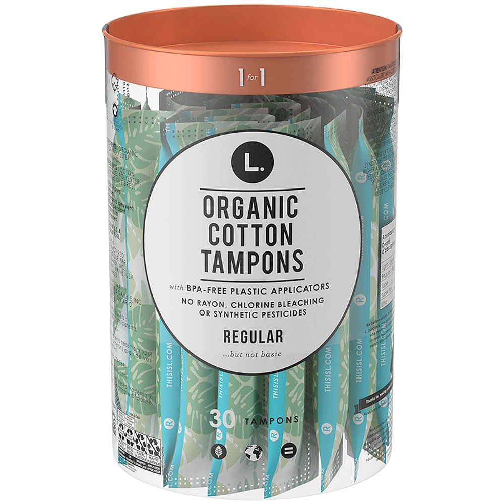 L. Organic Cotton Tampons - Regular - 30s