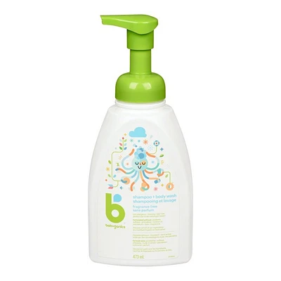 Babyganics Foaming Shampoo & Body Wash - Fragrance Free - 473ml