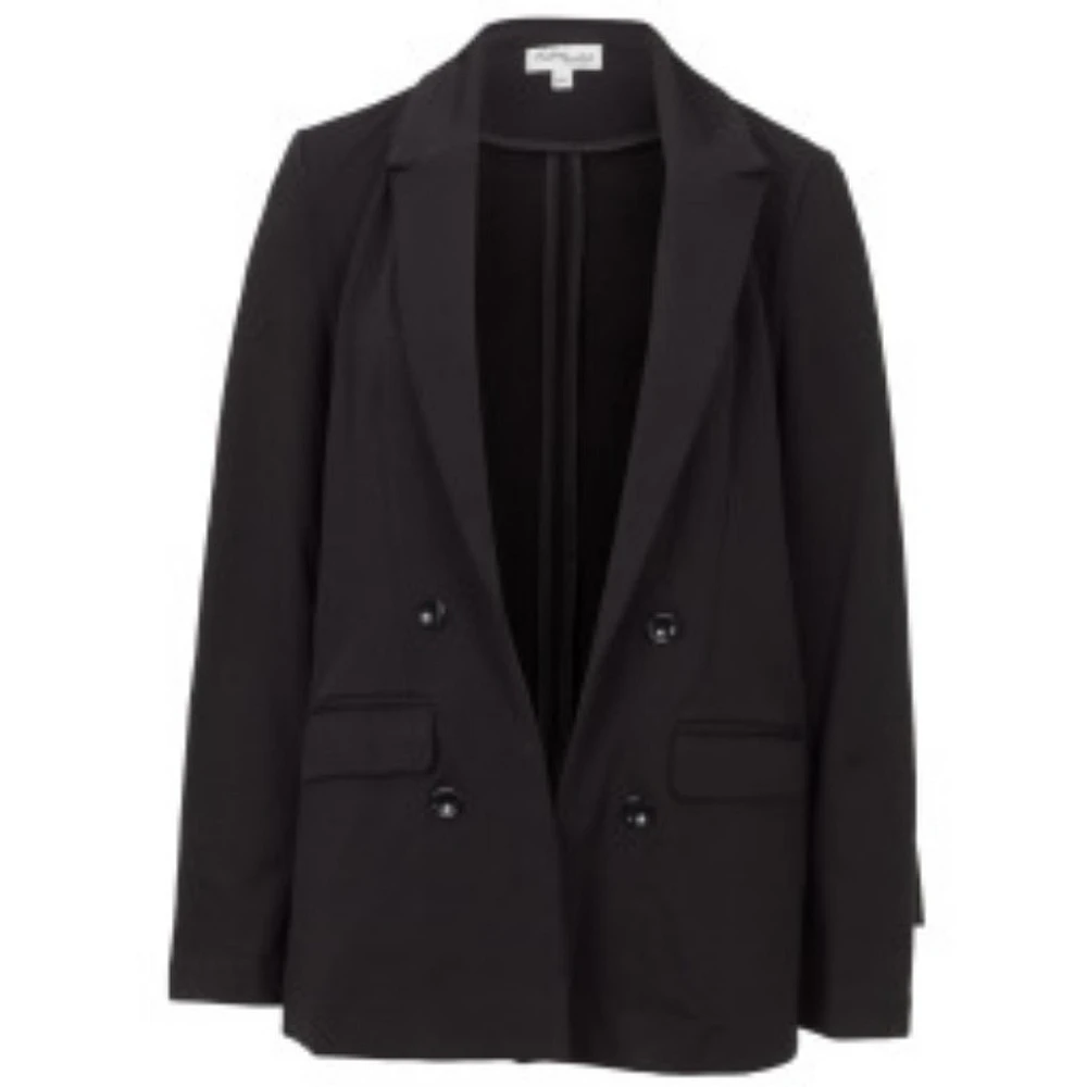 Fashion Essentials Open Pique Blazer - Black - S-XL