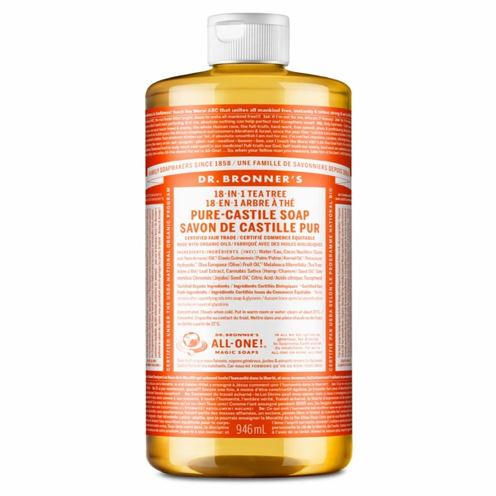 Dr Bronner's 18-In-1 Liquid Soap - Tea Tree - 946ml