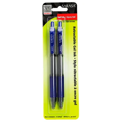 Sarasa Retractable Gel Pens - Blue - 2 pack