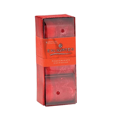 Enlighten Mini Pillar Candles - Pomegranate - 3 pack