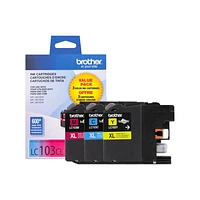 Brother LC103 3 Pack Colour Printer Ink Cartridges - LC1033PKS