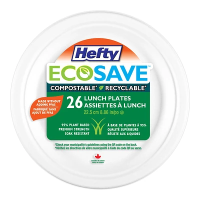 Hefty ECOSAVE Lunch Plate - 22.5cm - 26's