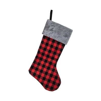 Danson Decor Decorative Stocking - 54 cm - Gray, Black, Red