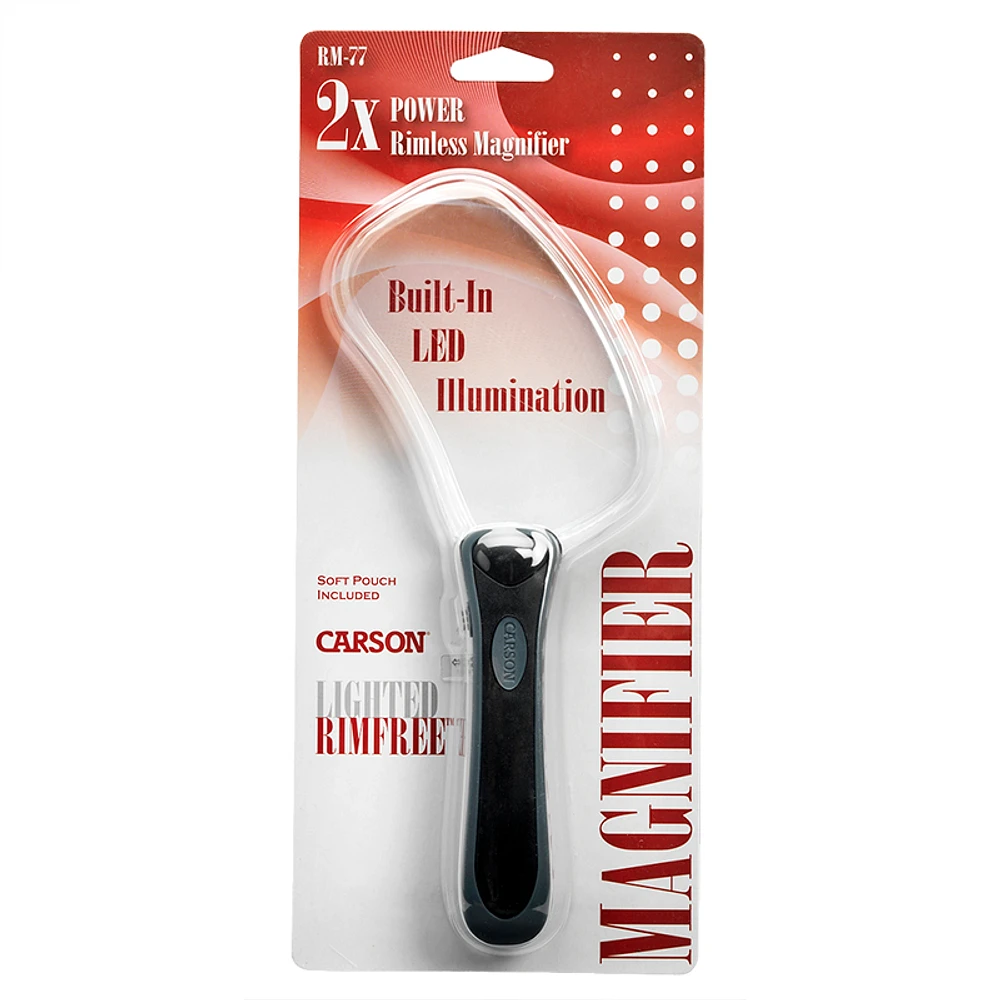 Carson Rectangle Lighted RimFree Magnifier - RM-77