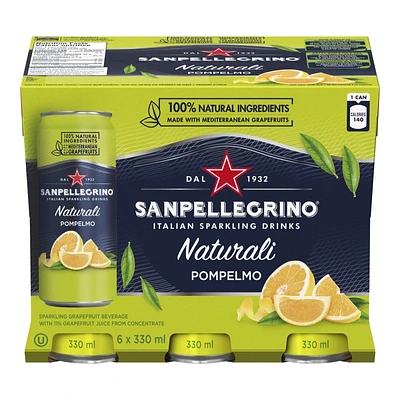 Sanpellegrino Naturali Sparkling Water - Pompelmo - 6 x 330ml