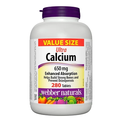 Webber Naturals Value Size Ultra Calcium Tablets - 650mg - 280s