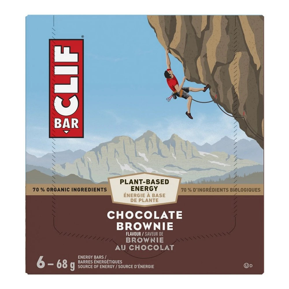 Clif Bar Energy Bar - Chocolate Brownie - 6 x 68g