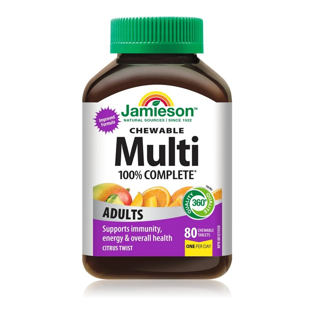 Jamieson Multi 100% Complete Adults ?hewable Tablets - Citrus Twist - 80's
