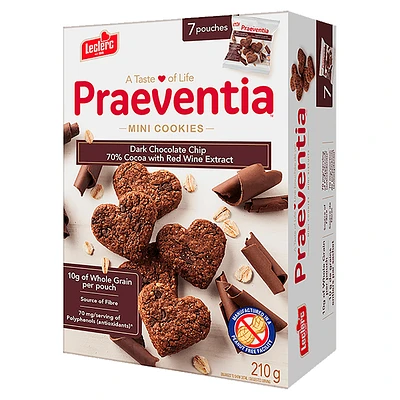 Leclerc Praeventia Mini Cookies - Dark Chocolate Chip - 210g