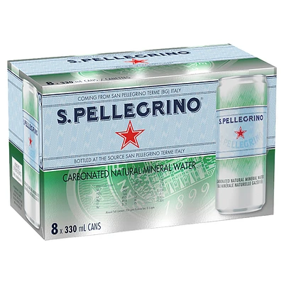 San Pellegrino Carbonated Natural Mineral Water - 8x330ml