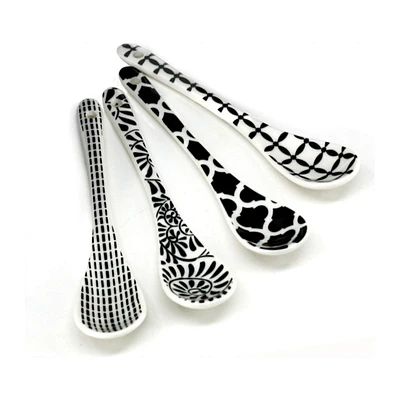 BIA Condiment Spoon Set - Black/White - 4 piece