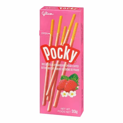 Glico Pocky Cream Coated Biscuit Sticks - Strawberry - 33g